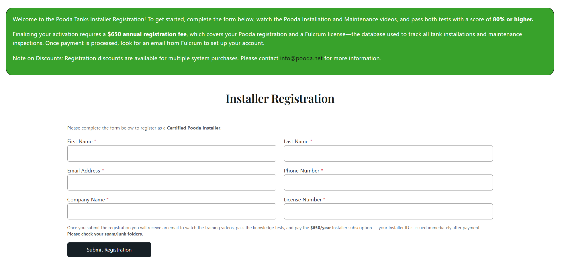 Installer Registration Portal
